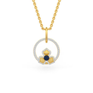 Womens Diamond Sapphire Pendant