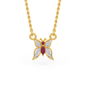 Ruby Diamond Butterfly Pendant