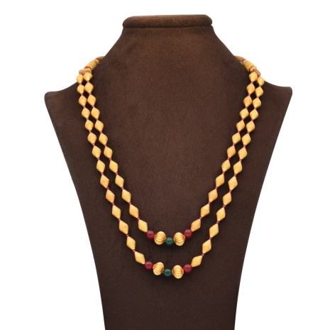 kolhapur necklace with lakh and synthetic stone