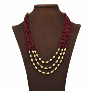 kolhapuri necklace with red synthetic stone