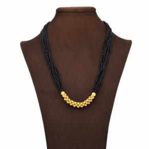 KOLHAPUR THUSHI NACKLACE WITH BLACK BEADS