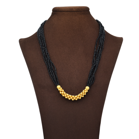 KOLHAPUR THUSHI NACKLACE WITH BLACK BEADS